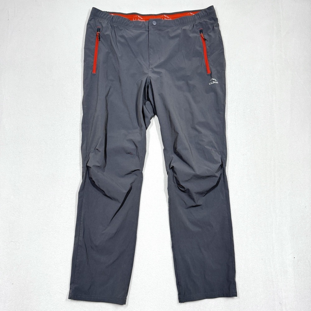 LL Bean Pants Mens 40x32 Straight Leg Articulated Knee‎ Hiking Nylon Travel Grey